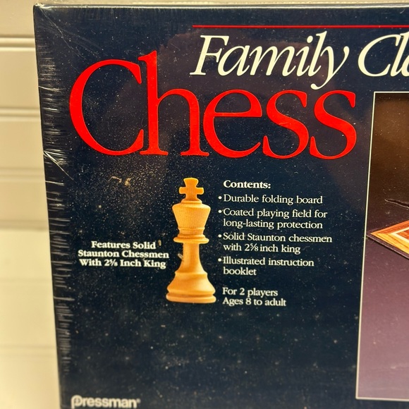 Family Classics Chess Board Game features Solid Staunton Chessmen w/ 2 5/8” King - Picture 4 of 5